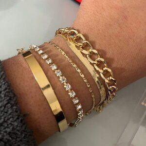 5 pcs Rhinestone Alloy Bracelets